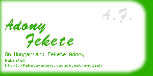 adony fekete business card